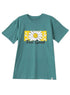 Green Olive Printed O.S Short - Sleeve Design 13 - Khotwh