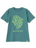 Green Olive Printed O.S Short - Sleeve Design 4 - Khotwh