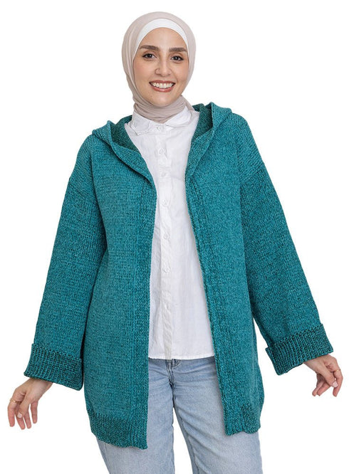 Green Olive Velvet Cardigan - Khotwh