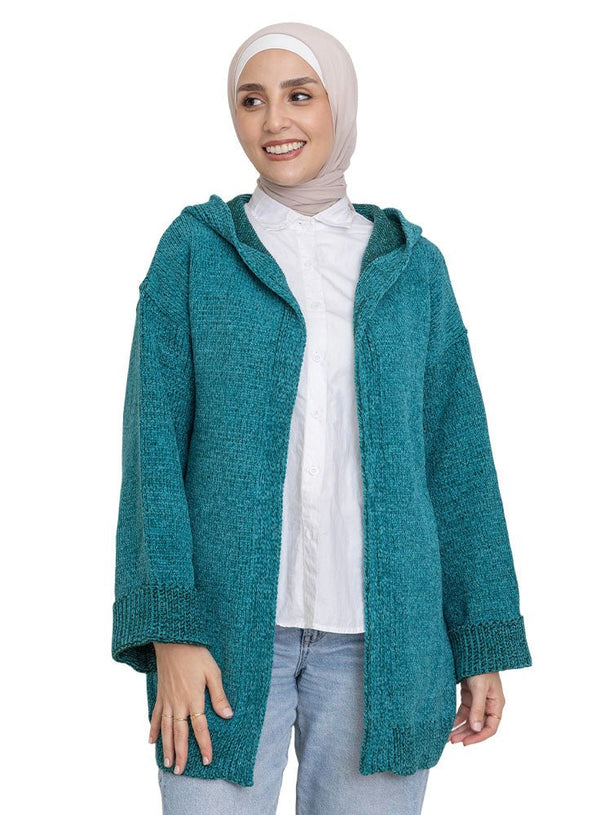 Green Olive Velvet Cardigan - Khotwh