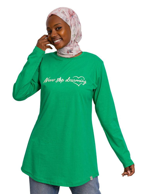 Green Printed Long - Sleeve Design 15 - Khotwh