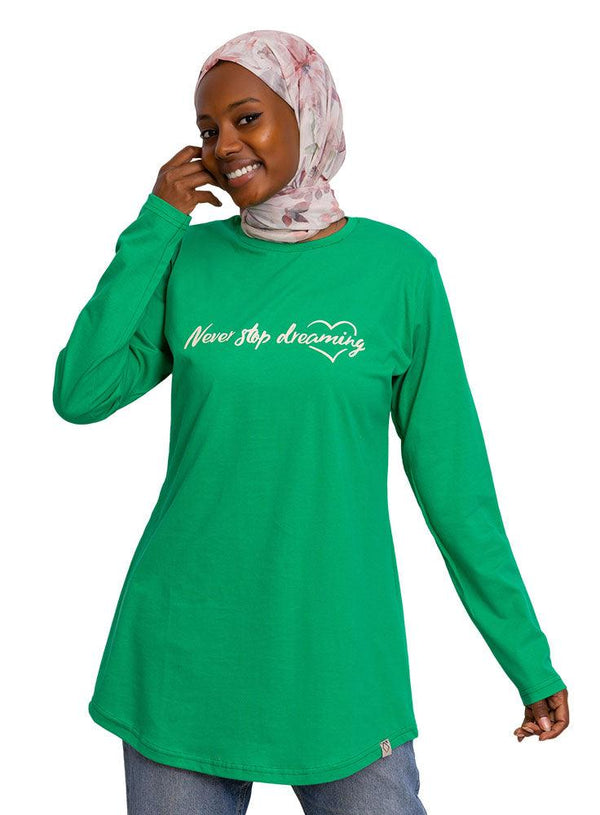 Green Printed Long - Sleeve Design 15 - Khotwh