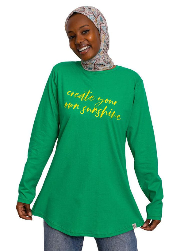 Green Printed Long - Sleeve Design 23 - Khotwh