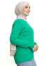 Green Round Knit Pullover - Khotwh