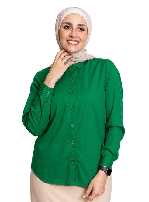 Green S - Poplin Shirt - Khotwh