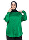 Green Satin Over Size Shirt - Khotwh