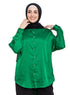 Green Satin Over Size Shirt - Khotwh
