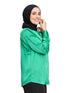 Green Satin Tape Blouse - Khotwh