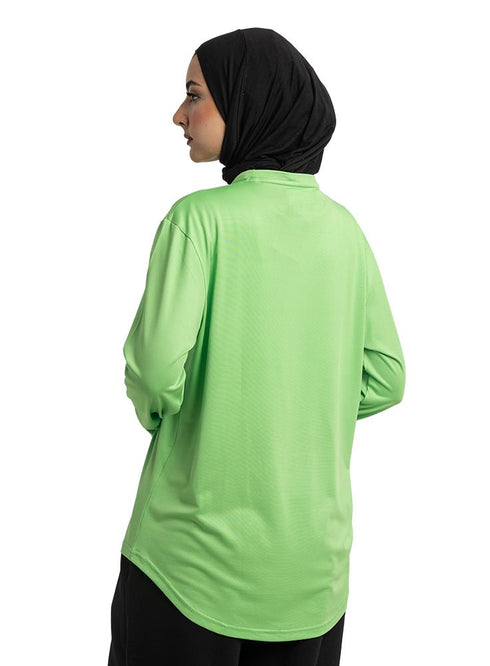 Green Sporting Long - Sleeve T-Shirt - Khotwh