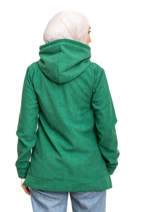 Green Velvet Hoodie Vent - Khotwh