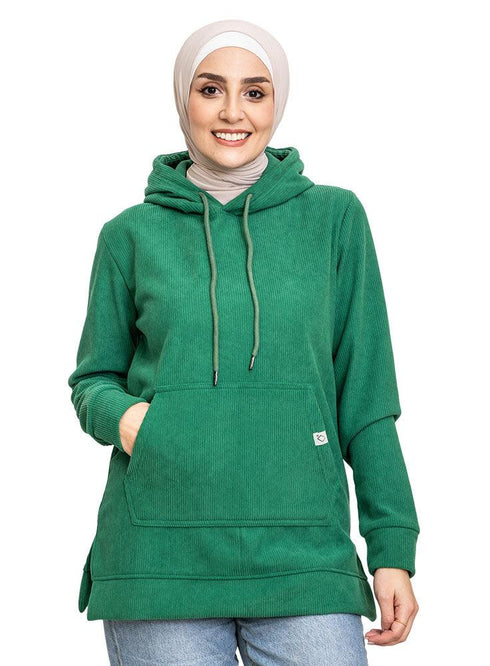Green Velvet Hoodie Vent - Khotwh