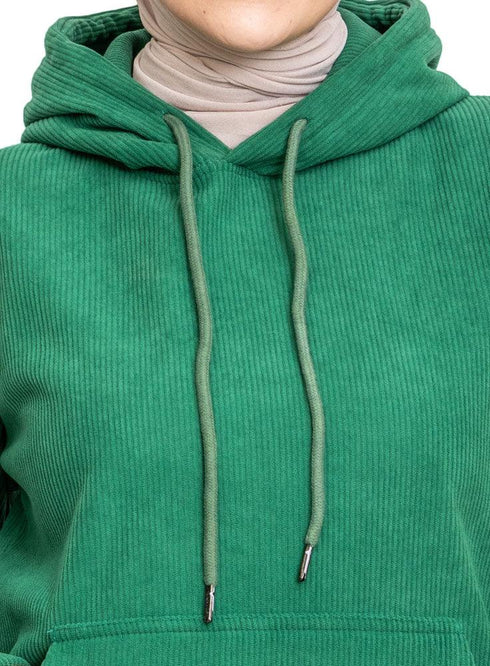 Green Velvet Hoodie Vent - Khotwh
