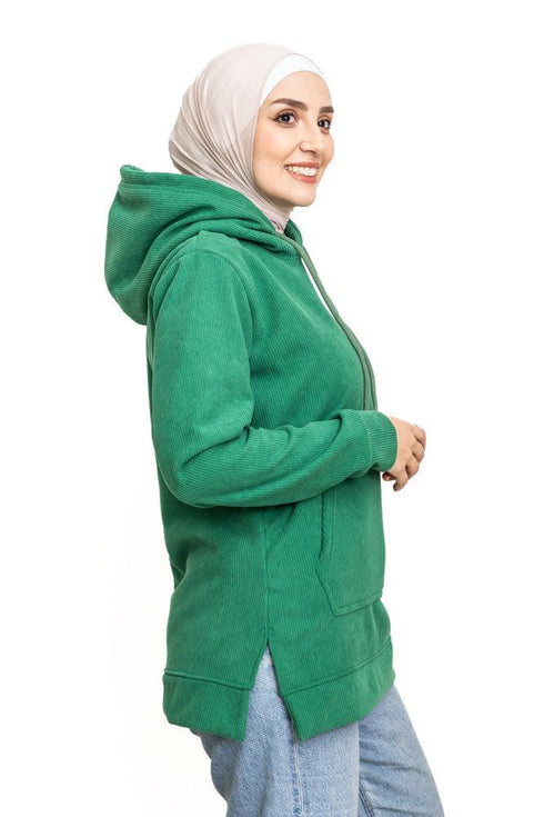 Green Velvet Hoodie Vent - Khotwh