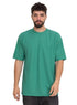 Green Waffle Over Size Round T-Shirt - Khotwh