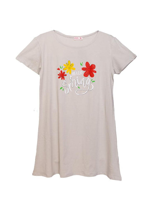 Greige Night Shirt - Design 14 - Khotwh