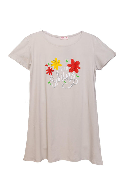 Greige Night Shirt - Design 14 - Khotwh