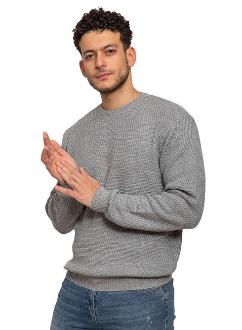 Grey A - Round Basic Pullover - Khotwh
