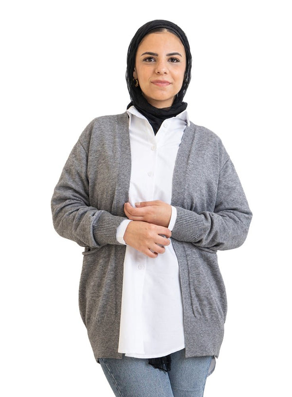 Grey Andy - Basic Pocket Cardigan - Khotwh