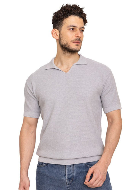 Grey Design 14 - F - Polo Neck T-Shirt - Khotwh