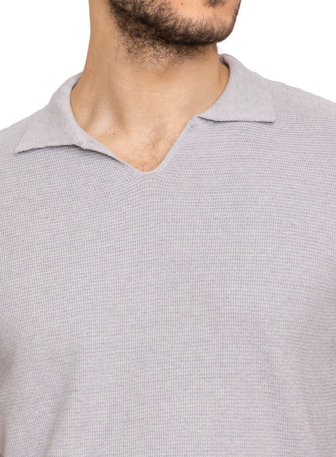 Grey Design 14 - F - Polo Neck T-Shirt - Khotwh