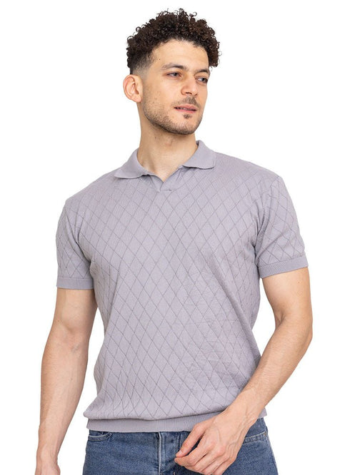 Grey Design 22 - F - Polo Neck T-Shirt - Khotwh