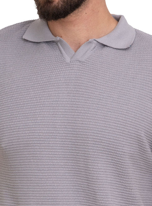 Grey Design 27 - F - Polo Neck T-Shirt - Khotwh