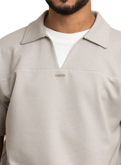 Grey Design 4015 NF - Polo Neck T-Shirt - Khotwh