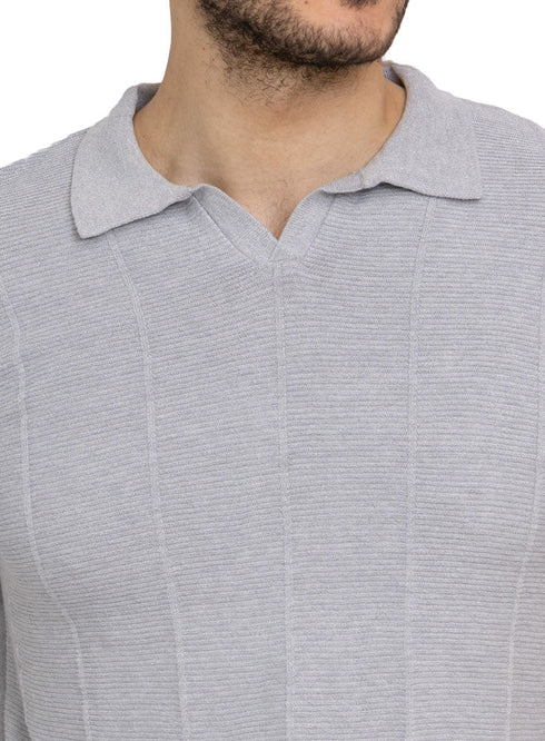 Grey Design 9 - F - Polo Neck T-Shirt - Khotwh