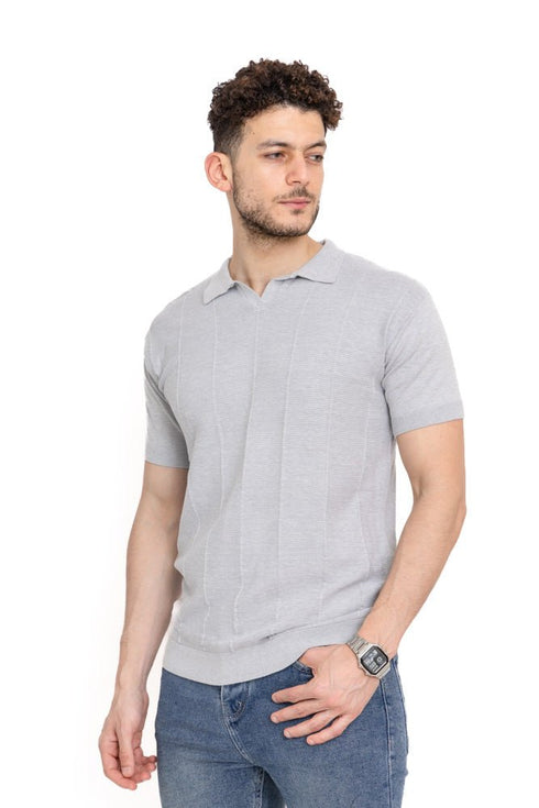 Grey Design 9 - F - Polo Neck T-Shirt - Khotwh