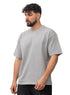 Grey K - Oversize Round T-Shirt - Khotwh