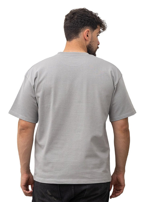 Grey K - Oversize Round T-Shirt - Khotwh