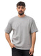Grey K - Oversize Round T-Shirt - Khotwh
