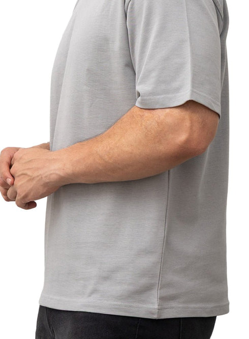 Grey K - Oversize Round T-Shirt - Khotwh