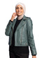 Grey Leather Jacket - Khotwh