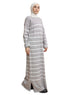 Grey Long - Striped Dress - Khotwh