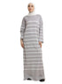 Grey Long - Striped Dress - Khotwh