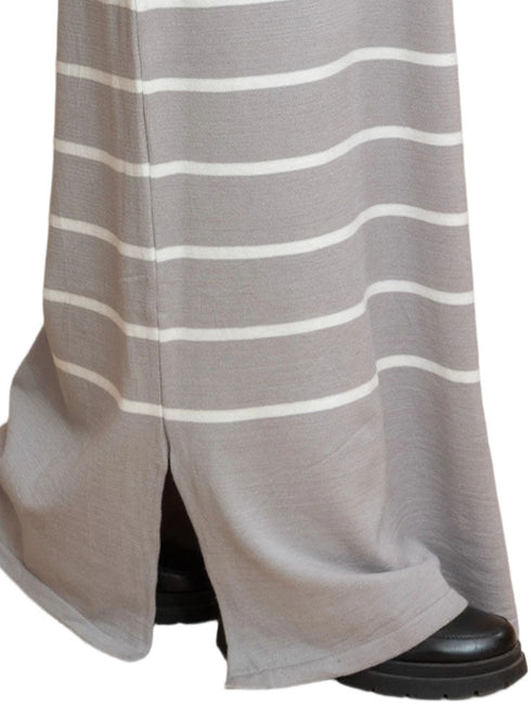 Grey Long - Striped Dress - Khotwh
