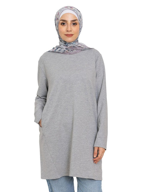 Grey Pocket Tunic - Khotwh