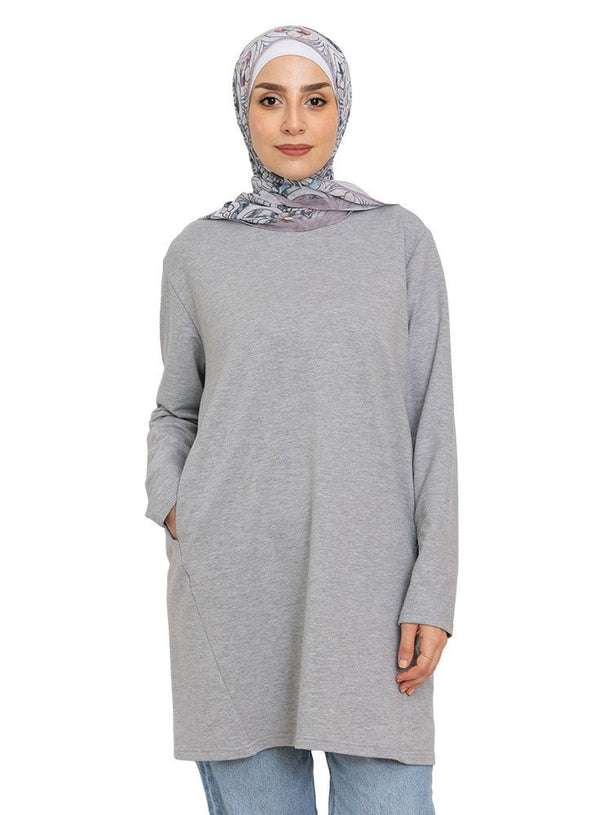 Grey Pocket Tunic - Khotwh