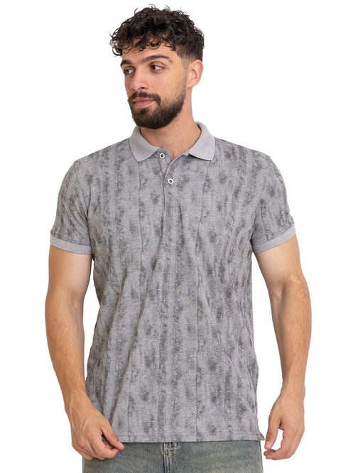 Grey Printed Polo Design 5 - Khotwh