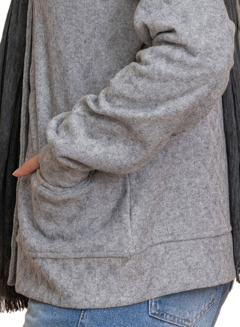 Grey RD - Patterned Sweater - Khotwh