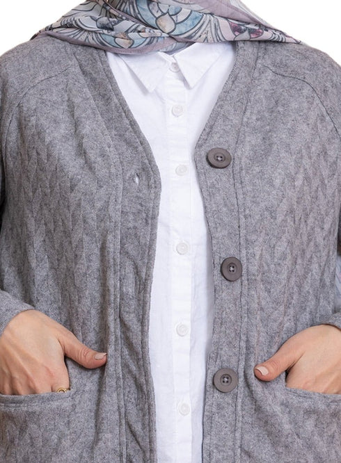 Grey RD - Patterned Sweater - Khotwh