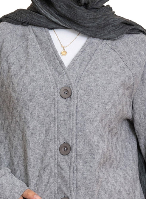 Grey RD - Patterned Sweater - Khotwh