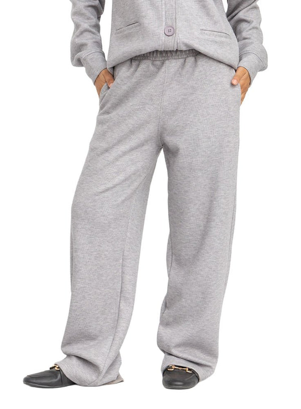 Grey RD-Ribbed Wide Leg Pant - Khotwh