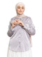 Grey Satin Collar Blouse - Khotwh