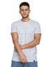 Grey Striped Round T-shirt - Khotwh