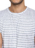 Grey Striped Round T-shirt - Khotwh