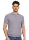 Grey striped zigzag - F - Polo Neck T-Shirt - Khotwh