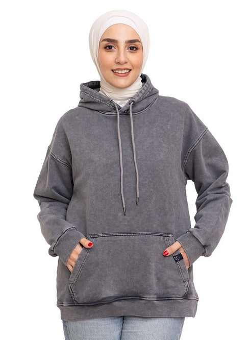 Grey Washed O - S Hoodie - Khotwh