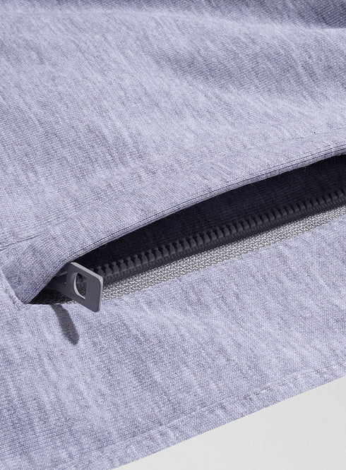 Grey Zipper Melton Short - Khotwh